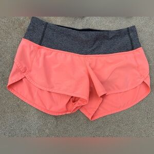 Women's Coral and Gray Athletic Shorts by Lululemon size 6